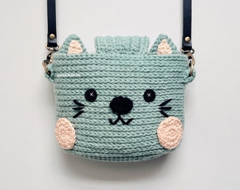 Crochet Cat Camera Case - Handmade Animal Bag for Instax Mini