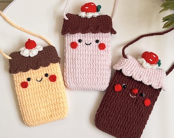 Cupcake & Pudding Crochet Phone Pouch