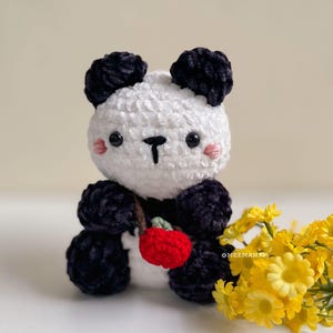 Crochet Panda Amigurumi - Handmade Stuffed Animal Gift | Christmas Panda Doll