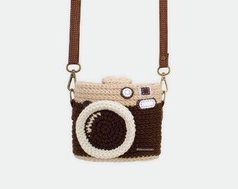 Crochet Fuji Instax Case - Vintage Camera | mini 90, 70, 40, 11, 25, 9, 8, polaroid camera