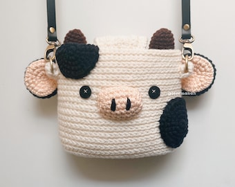 PRE-ORDER / COW / Fuji Instax Case - Cutie Animal / mini evo, 90, 70, 40, 11, 25, 9, 8, polaroid camera, crochet bag, finished gifts