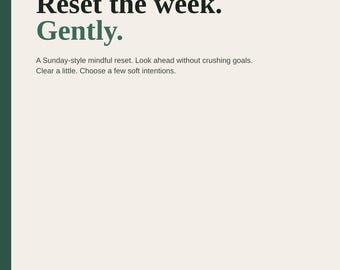 Sunday Dread / Messy Week Ahead? Weekly Mindful Reset Printable | Soft Intentions Planner