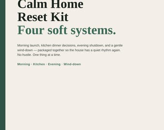 Home Reset Printable Bundle | Morning Evening Kitchen Wind-Down Kit | Calm Routine PDFs