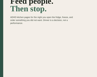 Open Fridge Freeze Order Takeout? ADHD Kitchen Dinner Printable | Dinner Decision + Reset