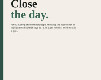 7am Feels Like a Scavenger Hunt? ADHD Evening Shutdown Printable | Close-the-Day Checklist