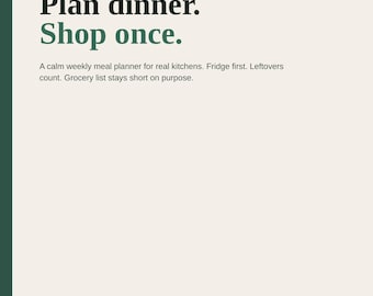 What's for Dinner Again? Weekly Meal Planner Printable | Fridge First + Grocery List