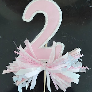 Adorno para tarta de cuadros vichy - Adorno para tarta de primer cumpleaños - Adorno para tarta de un año - Adorno para tarta de seersucker - Adorno para tarta de cuadros vichy rosa - Adorno para tarta de segundo cumpleaños