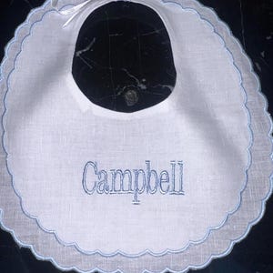 Personalized Double Scalloped Cotton First Birthday Bib-Clearance Bibs-Birthday Bib-Boy Birthday Bib-Sale Bib- Monogram Bib-Personalized Bib