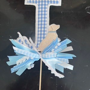 Gingham Cake Topper-First Birthday Cake Topper-Lab Cake Topper-Seersucker Cake Topper-Pink Gingham Cake Topper-Second Birthday Cake Topper