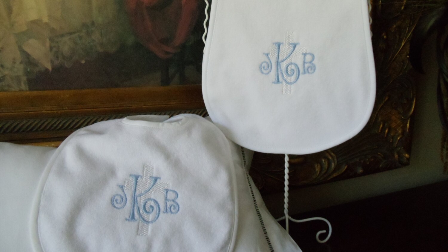 Personalized Monogram Terry Cloth Bib and Burp Cloth Great for Etsy