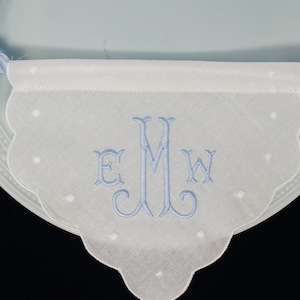 Embroider Monogram Banner-Wall Banner First Birthday-Monogram Highchair Banner-Pastel Blue Banner-Classic Highchair Banner-Birthday Banner