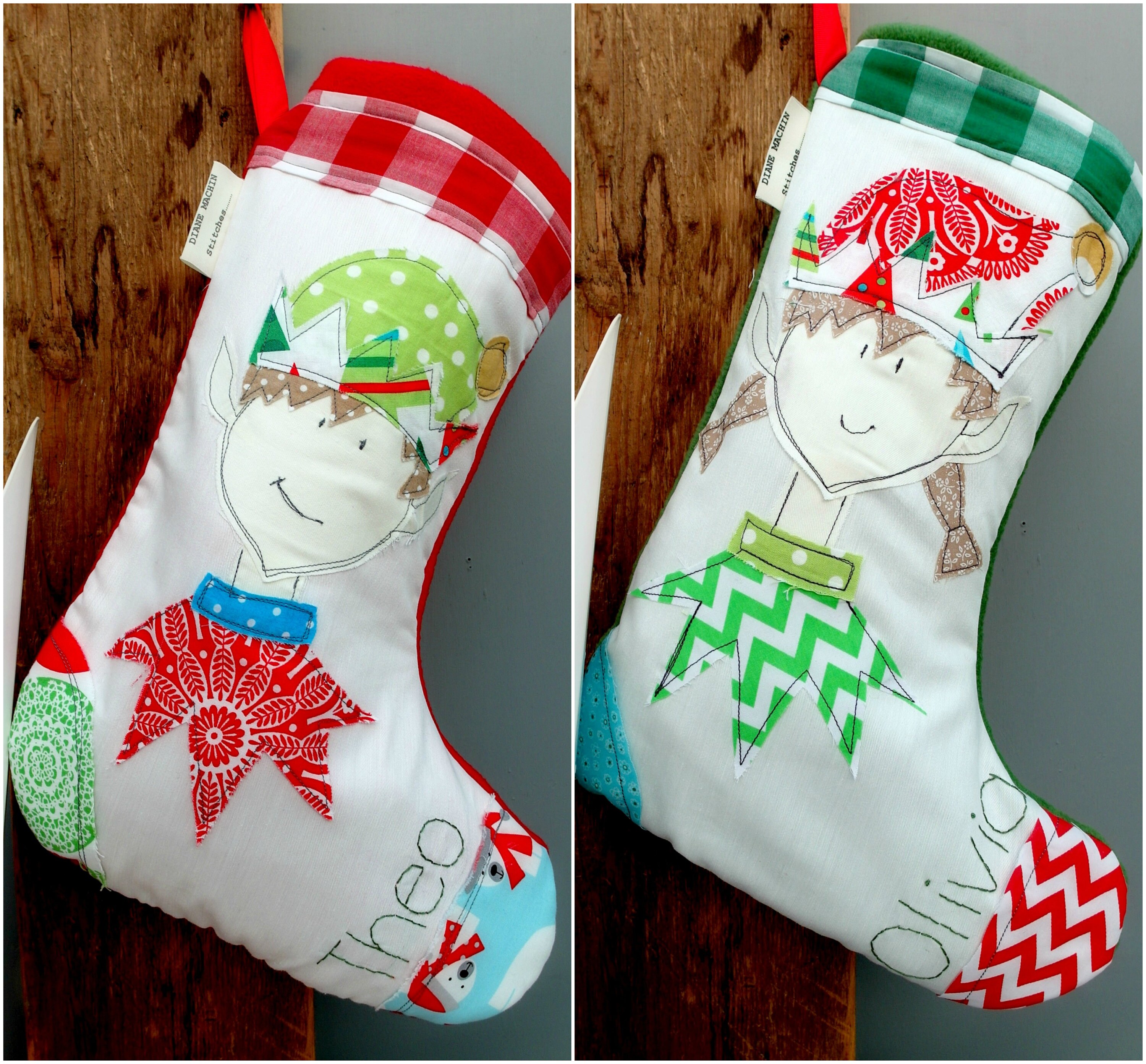 Personalized Christmas Stocking. Whimsical handmade luxury Etsy