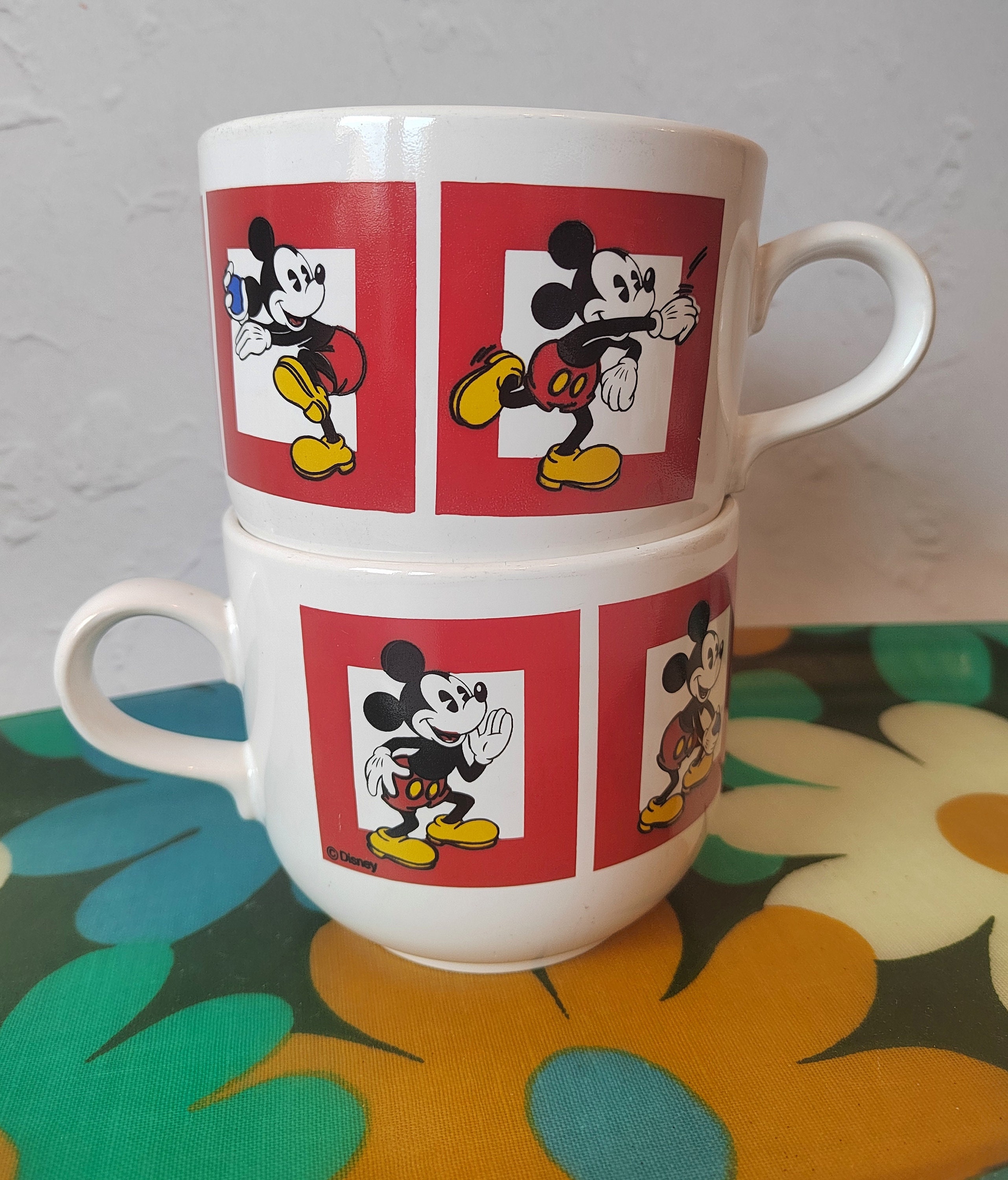 Disney Store Mickey Mouse Blue Large 16 oz Mug Coffee Cup Faces/Moods of  Mickey
