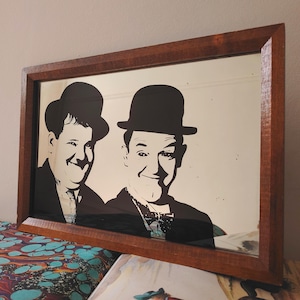 Vintage Laurel and Hardy Picture Mirror