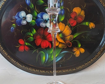 Vintage Portmeirion Tall Glass Candlestick Holder