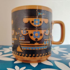Rare 1976 Hornsea Pottery &#39;Sailing Boat&#39; Mug, John Clappison