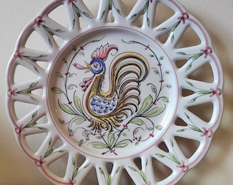 Vintage Portuguese &quot;Anfura Agledda 161&quot; Hand Painted Plate/ Vintage Portuguese Wall Plate
