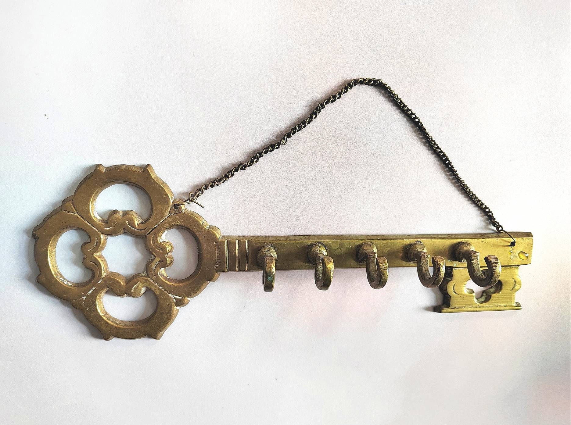 Brass Finish House Keys  Key Rack 