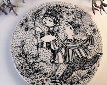 Bjorn Wiinblad wall plaque/ August plate designed for Nymolle Denmark.