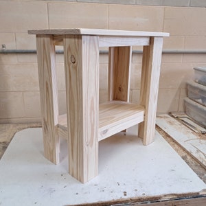 Wood Farmhouse End Table Kit | Easy to Assemble | Unfinished Accent ...