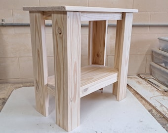 Wood Farmhouse End Table Kit | Easy to Assemble | Unfinished Accent Table | Handcrafted in the USA
