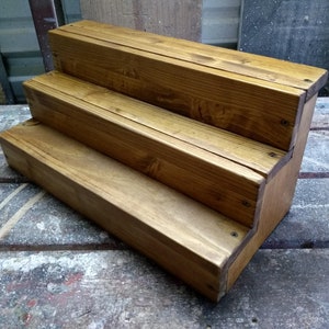 12 Inch Pine Wood Three Tier Spice Rack | Handcrafted in the USA