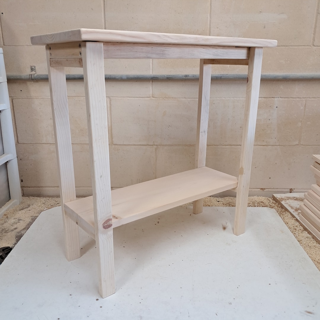 Small wood end table kit easy to assemble unfinished accent table