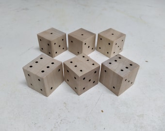 Oversized 1 Inch Hardwood Dice | Set of 6 Wooden Dice