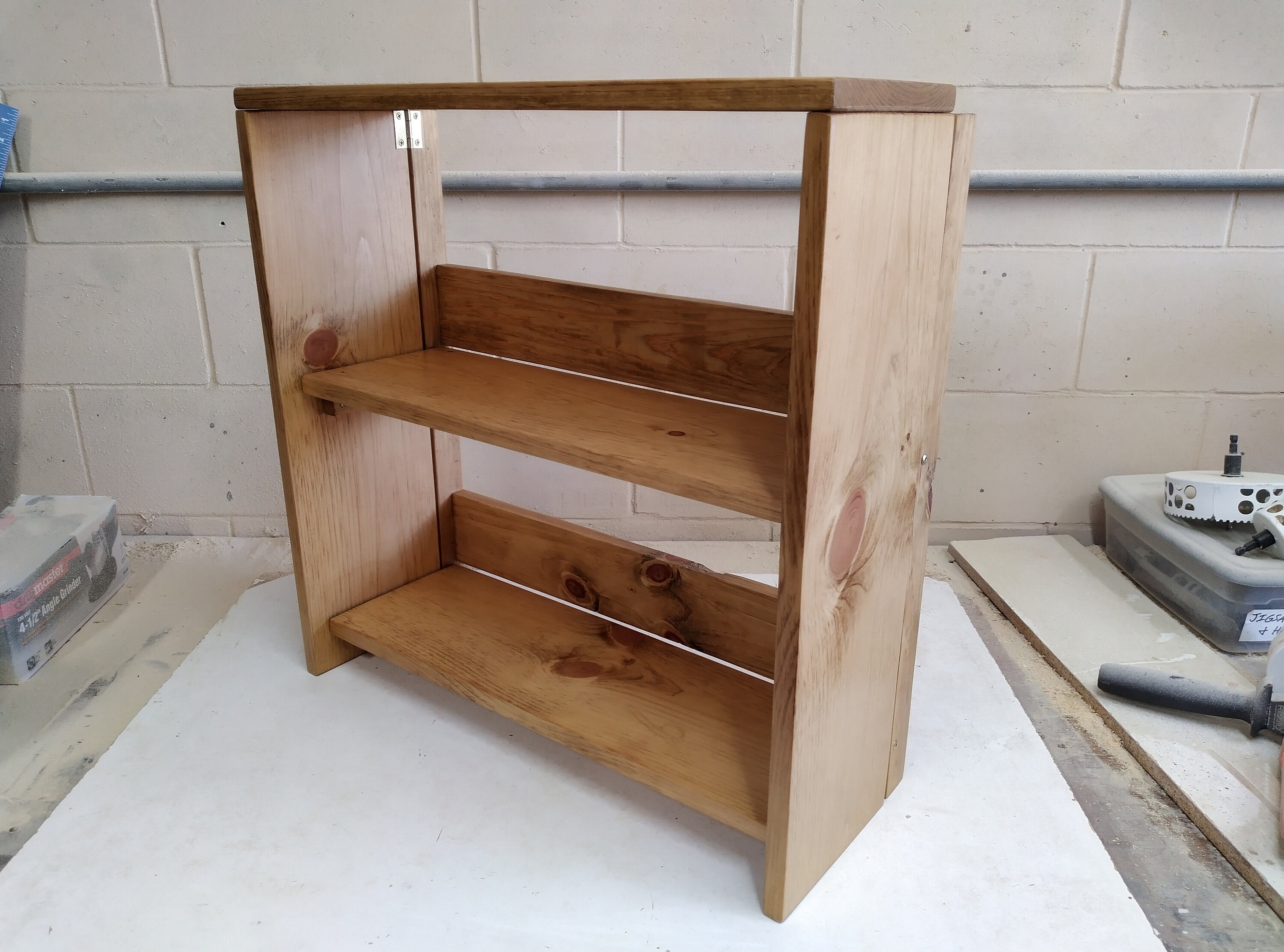 Solid Pine Folding Bookcase Wooden Bookshelf That Folds Shelf Unit