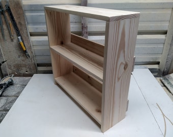 Small Pine Wood Bookcase | Bookshelf Ships Fully Built | Unfinished | Handcrafted in the USA