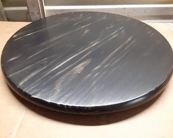 11 Inch Low Profile Wooden Lazy Susan Turntable | Pine Wood Lazy Susie | Painted and Distressed Finishes | Handcrafted in the USA