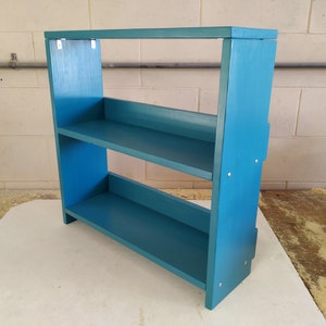 Small Pine Wood Bookcase Kit | Wooden Bookshelf Kit | Wood Shelf Unit Kit | Heritage Teal