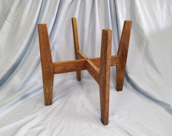 Reclaimed Weathered Teak Wood Plant Stand | Wooden Plant Pot Holder | Planter