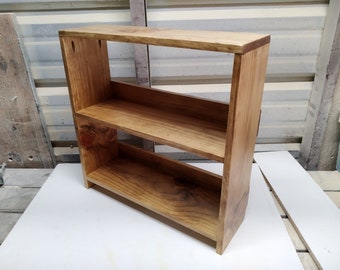 Small Pine Wood Bookcase | Bookshelf Ships Fully Built | 24&quot; Wide x 24&quot; Tall x 8&quot; Deep | Golden Oak Stain | Handcrafted in the USA