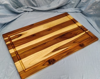 Teak Wood Cutting Board with Juice Groove, 24 x 16 Inch | Teak Charcuterie Board | Handcrafted in the USA