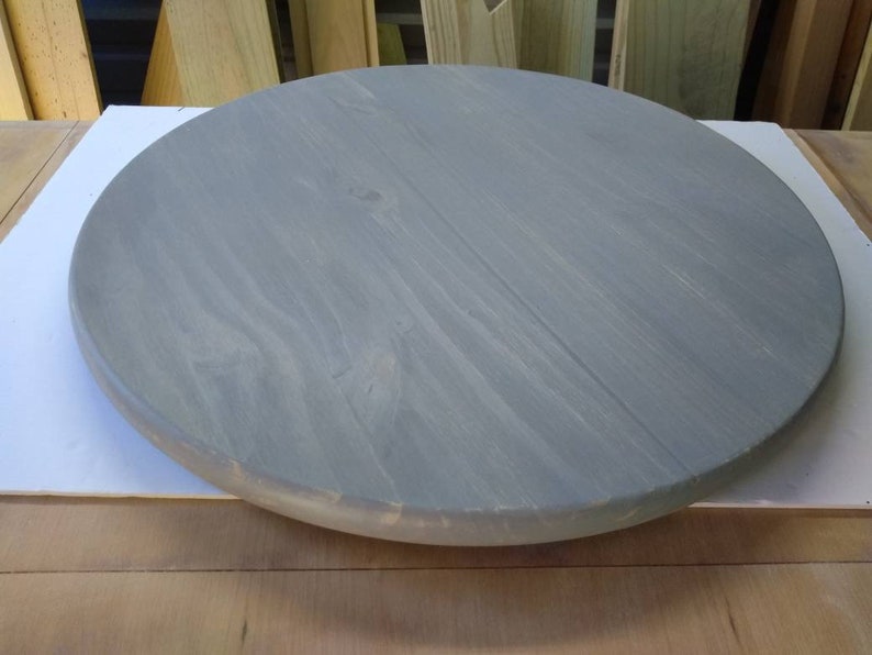 24 Inch Distressed Wooden Lazy Susan Turntable 