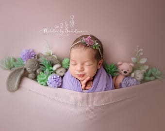 Newbornfotografie zitzakset – Oudroze achtergrond en doek (professioneel studio-accessoire)