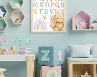 Bunny’s ABCs | Pastel Alphabet Nursery Print