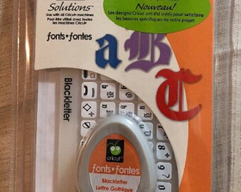 BLACK LETTER - CRICUT SOLUTIONs CARTRiDGE - Rare ! - New in Pkg - Sealed - Spooky Halloween Gothic Font !