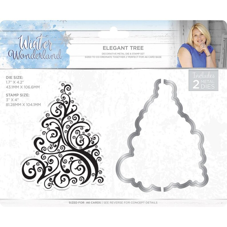 New ! SARA DAVIEs ELEGANT TREE from Winter Wonderland Collection by Sara Davies Stamp and Dies set