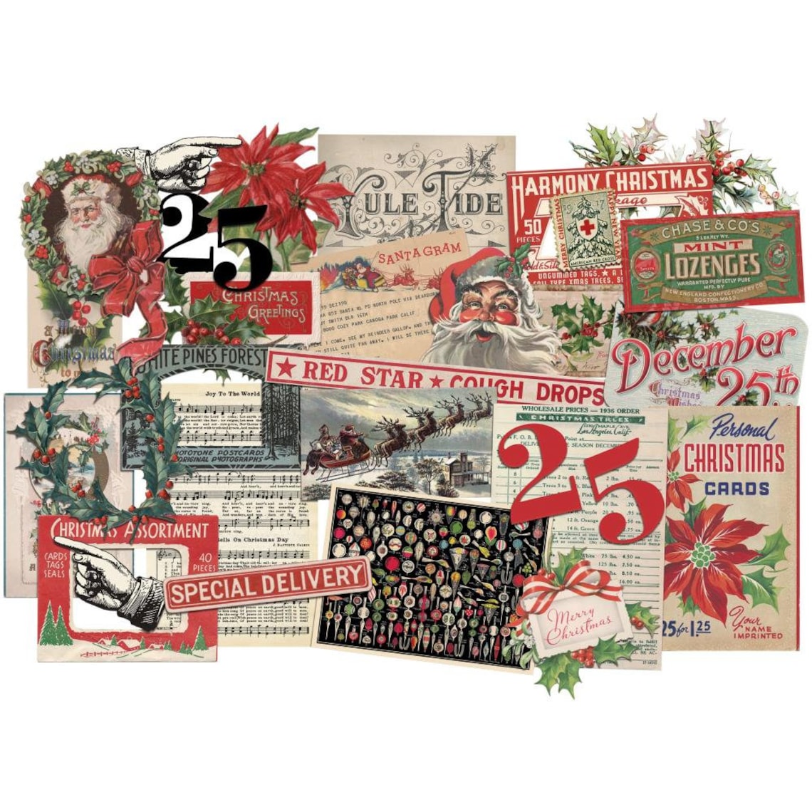 TIM HOLTZ CHRISTMAS LAYERs EPHEMERAs Die Cuts 31 Pieces Etsy