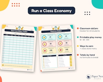 Takenoverzicht en beloningssysteem voor in de klas | Bewerkbare set voor klassenmanagement: klasgeld, complimentenkaartjes, stickerkaart, routines | Canva