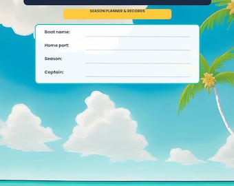 Logboek voor booteigenaren in het Caribisch gebied | Onderhoudslogboek, vaarplan, brandstoflogboek voor tropische gebieden | Canva US Letter