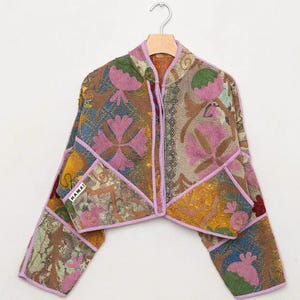 Namai Kaira cropped Suzani patchwork Kantha-jack