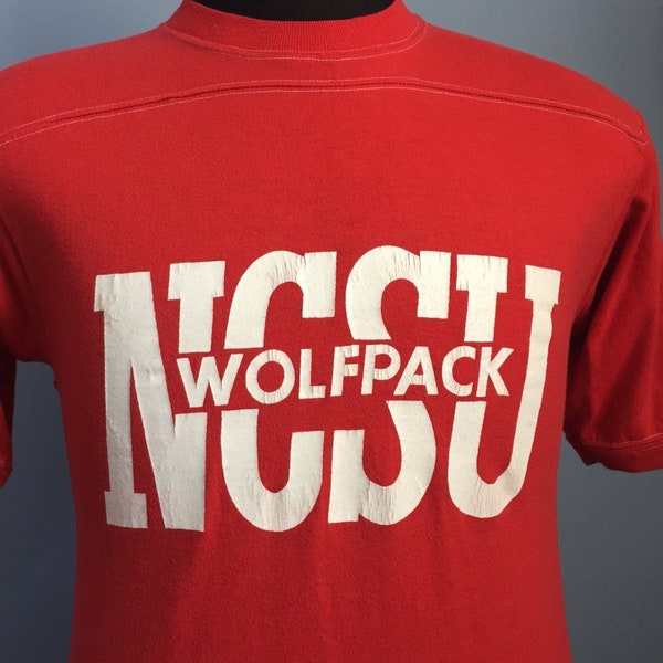 80s Vintage North Carolina State Wolfpack University NCSU ncaa college T-Shirt - SMALL