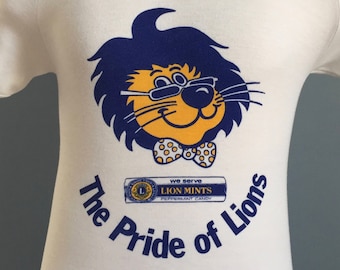 70s 80s Vintage Lion Mints Australian Lions Care Lions Club The Pride of Lions Candy T-Shirt - SMALL