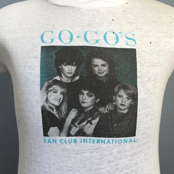80s Vintage Go-Go's 1982 Fan Club International rock music T-Shirt - SMALL