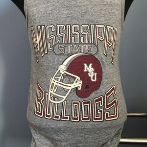 80s Vintage MSU Mississippi State University Bulldogs 1986 football college ncaa sleeveless tank top T-Shirt - SMALL