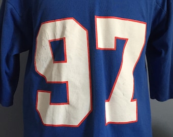 90s Vintage Cornelius Bennett #97 Buffalo Bills 1992 nfl football jersey T-Shirt - LARGE