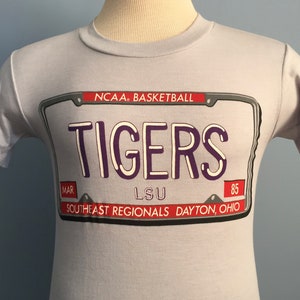80s Vintage LSU Louisiana State University Tigers 1985 NCAA Tournament basketball college deadstock dead stock T-Shirt - SMALL